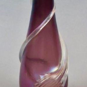 Zellique Studio Art Glass Vase Purple 8 1/4" Tall Glassblower Joseph Morel